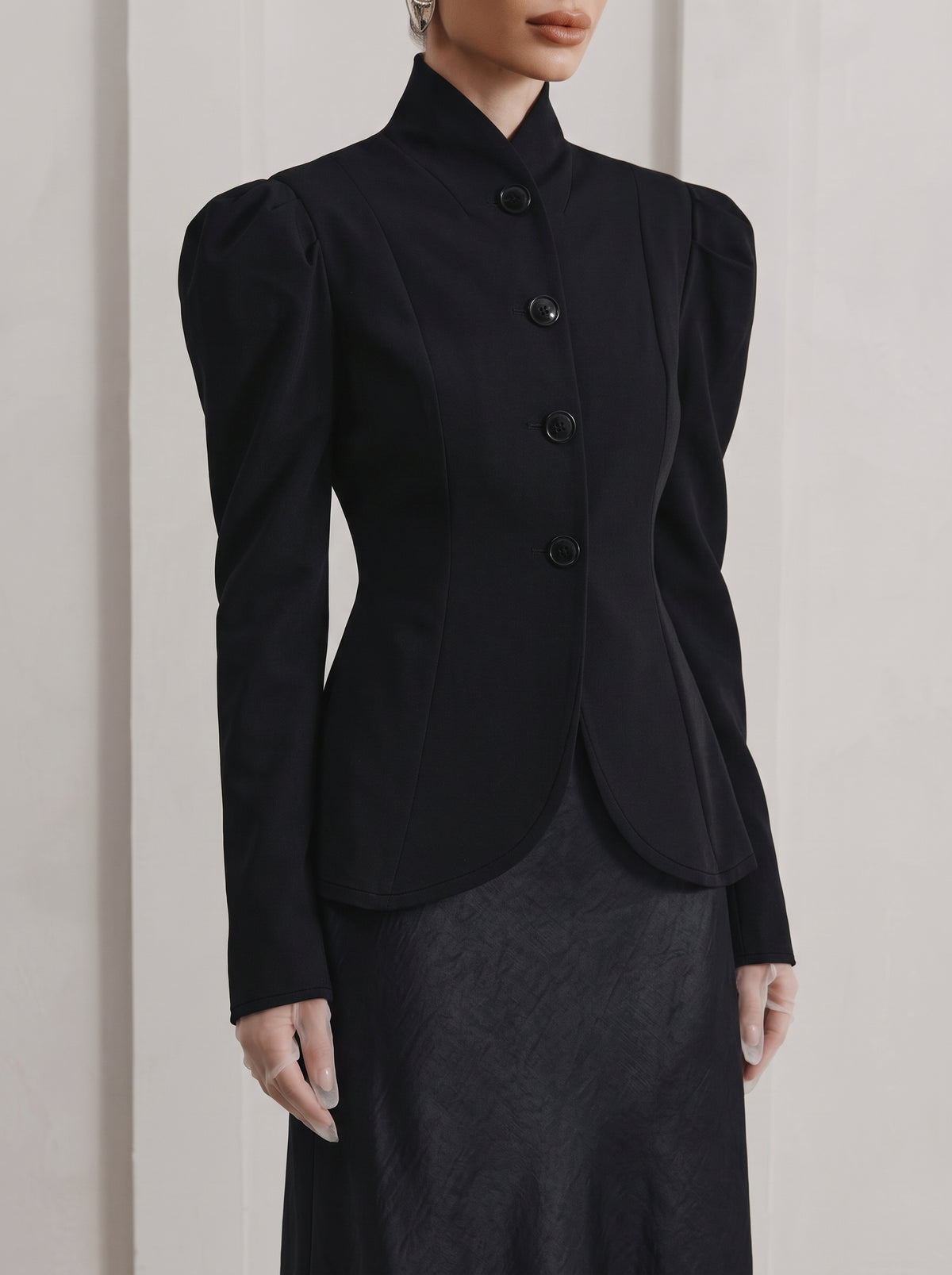 Aira High Neck Flared Blazer