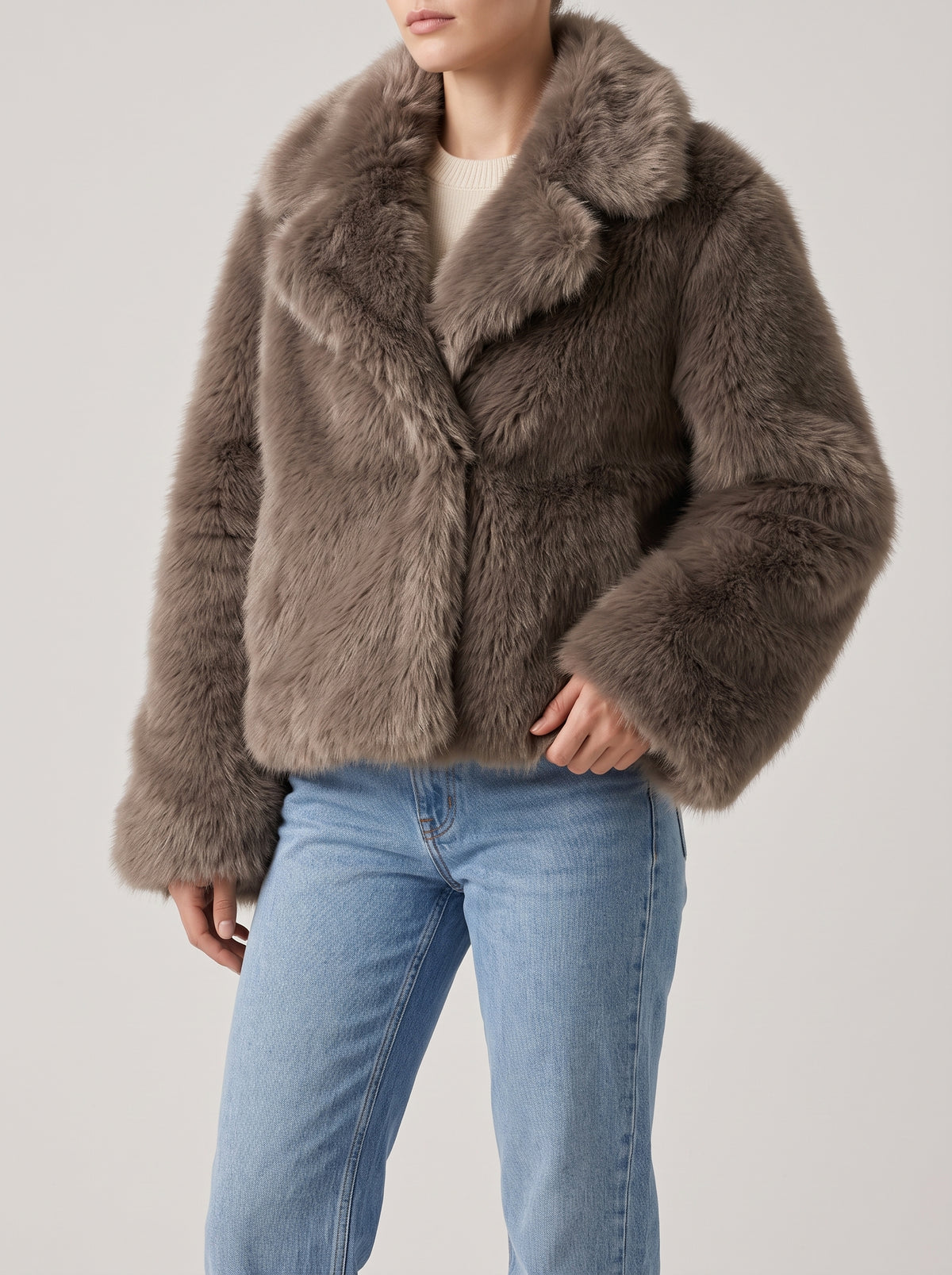 Thalia Faux Fur Snap-Front Coat