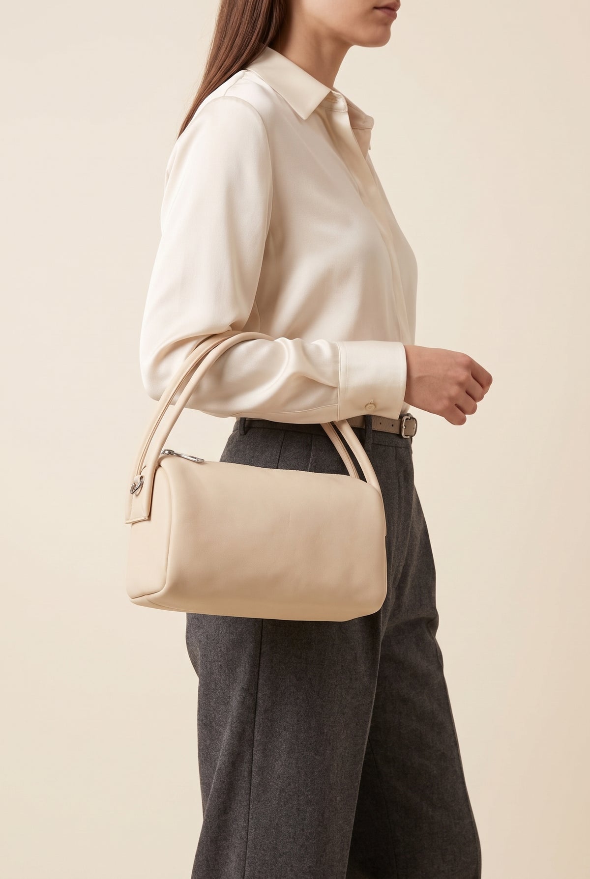 Adavy Quilted Faux Suede Bag — On-Model View