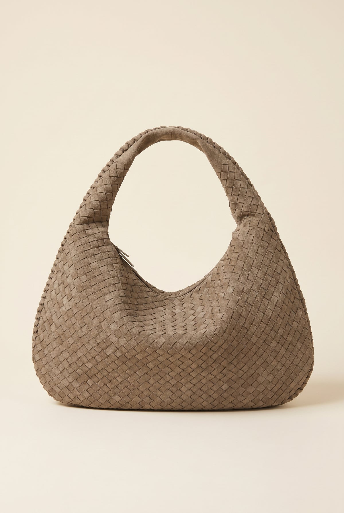 XL Woven Faux Suede Shoulder Bag