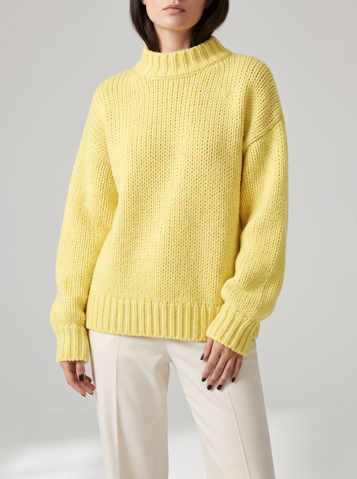 Amanda Crew Neck Cape Jumper - Yellow