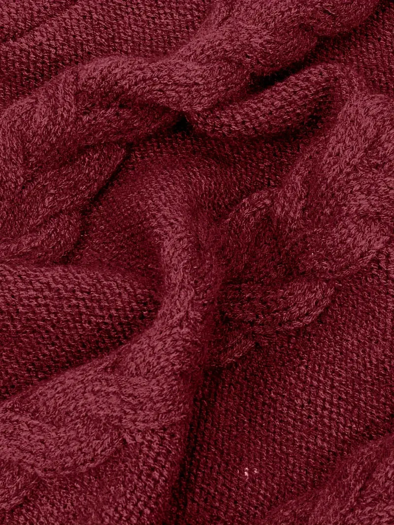 MADELEINE — Robe à Col Roulé en Maille Torsadée