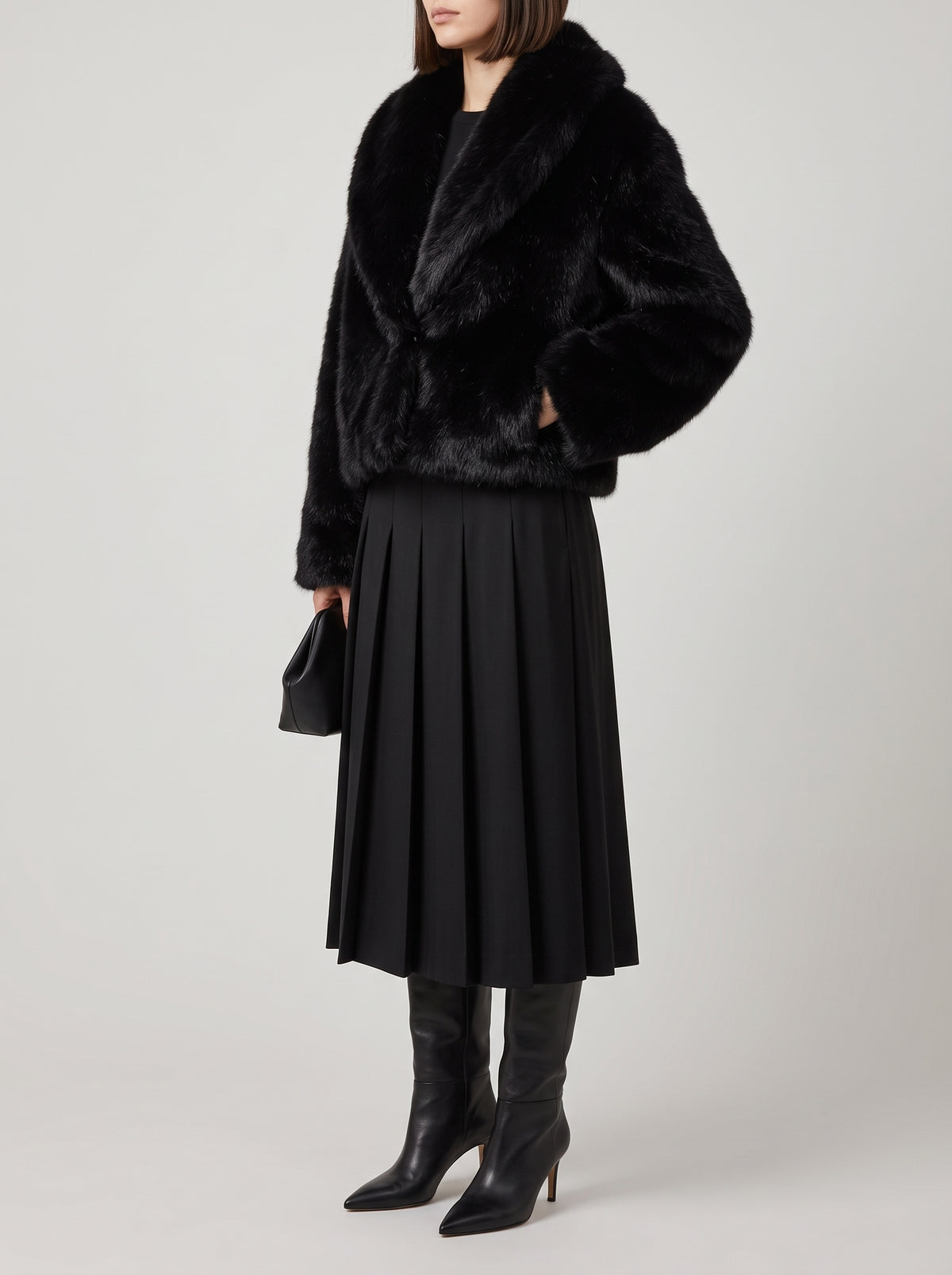 Adelheid Faux Fur Coat — Black