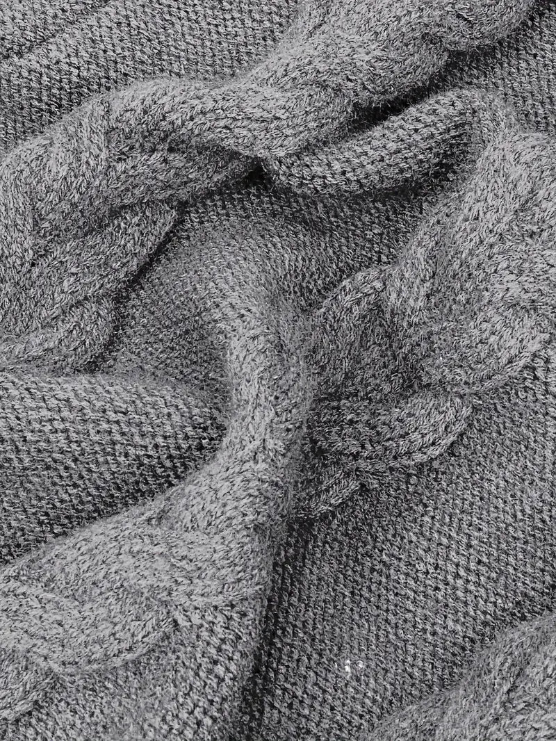 MADELEINE — Robe à Col Roulé en Maille Torsadée