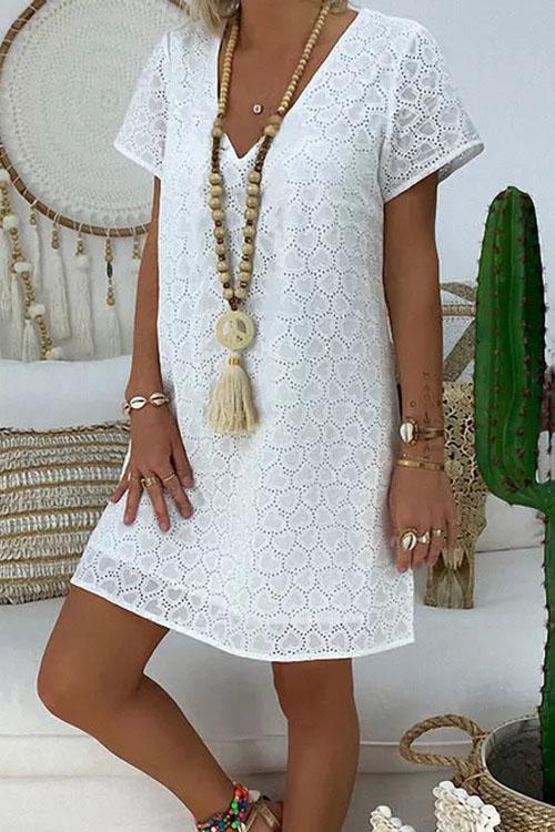 Robe Ligne A en Dentelle, Style Chic