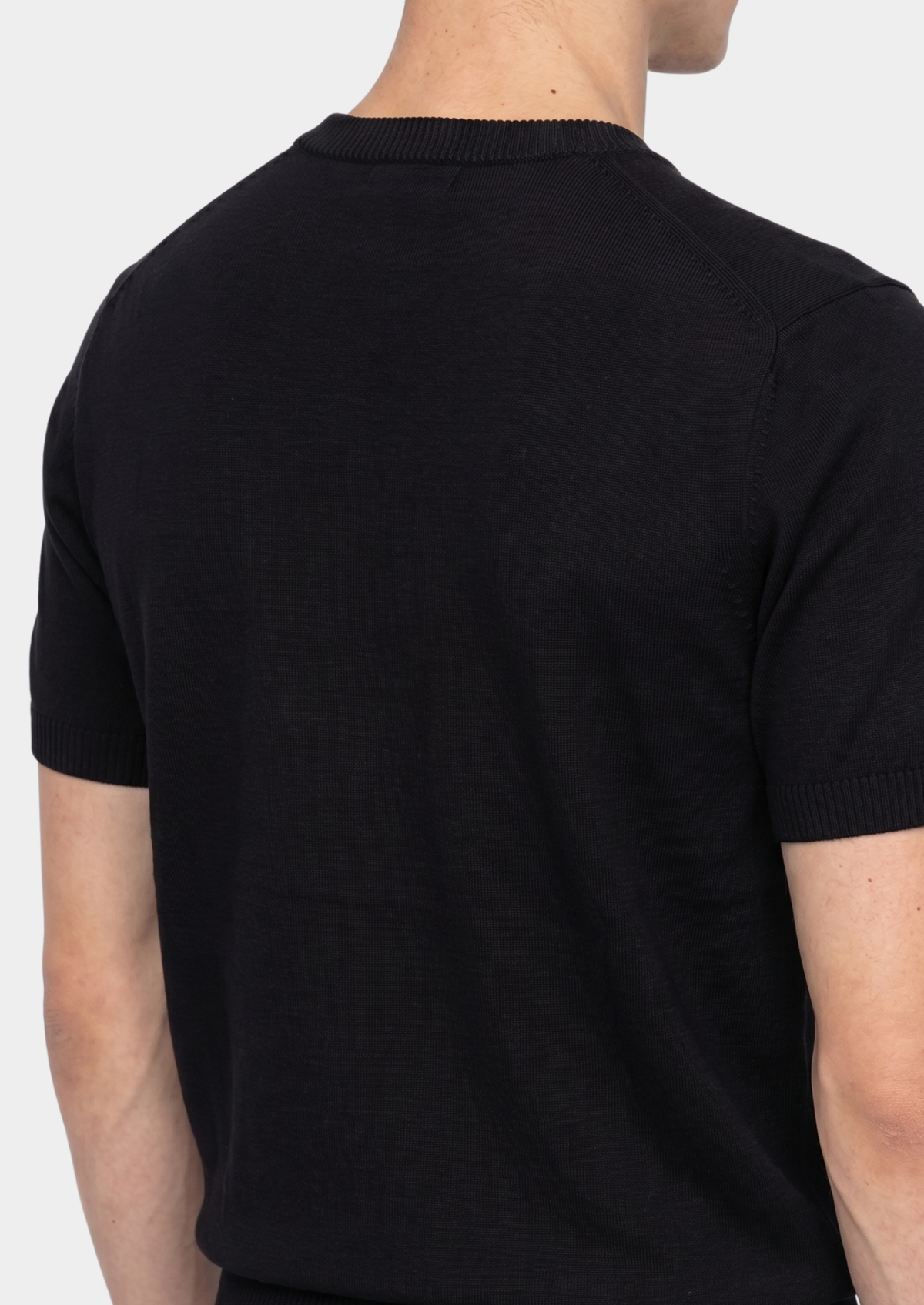 T-Shirt essentiel col rond en maille noir