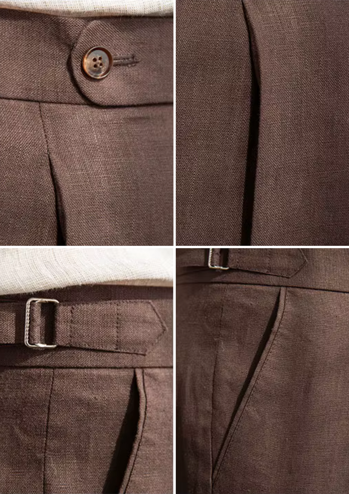 Pantalon côtier à pinces Tuscany marron foncé