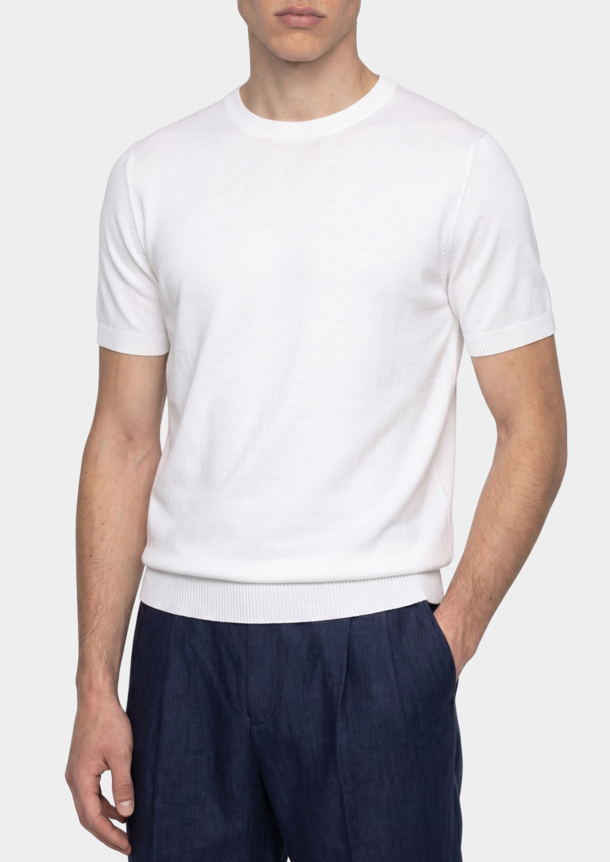 T-Shirt essentiel col rond en maille blanc