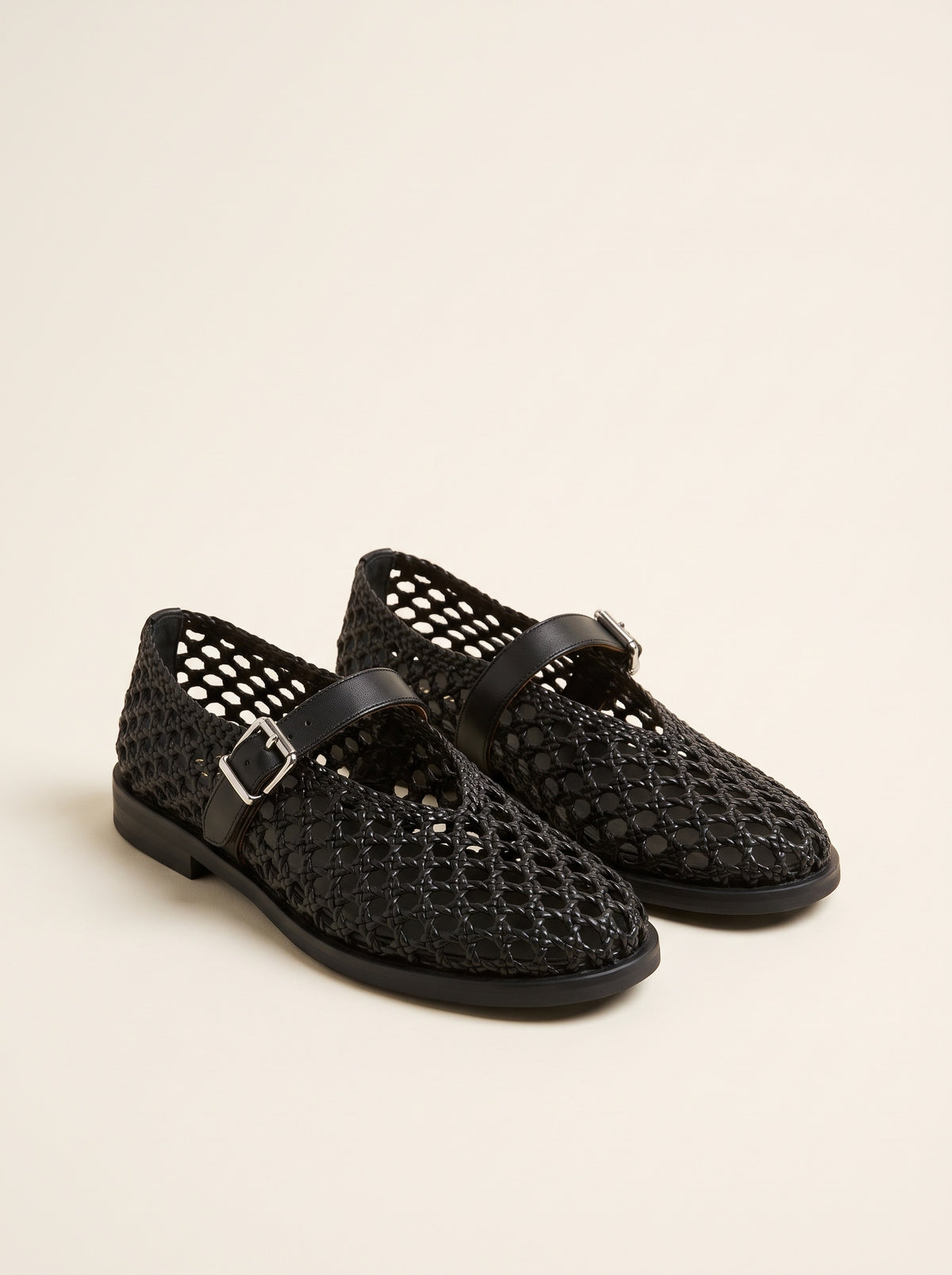Bianca Woven Cutout Flat Sandals