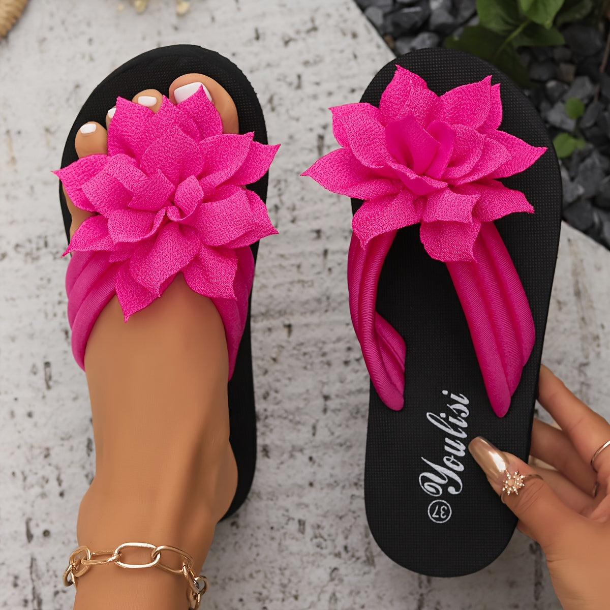 Oréane Paris · Sandales Fleur Élégante Livia