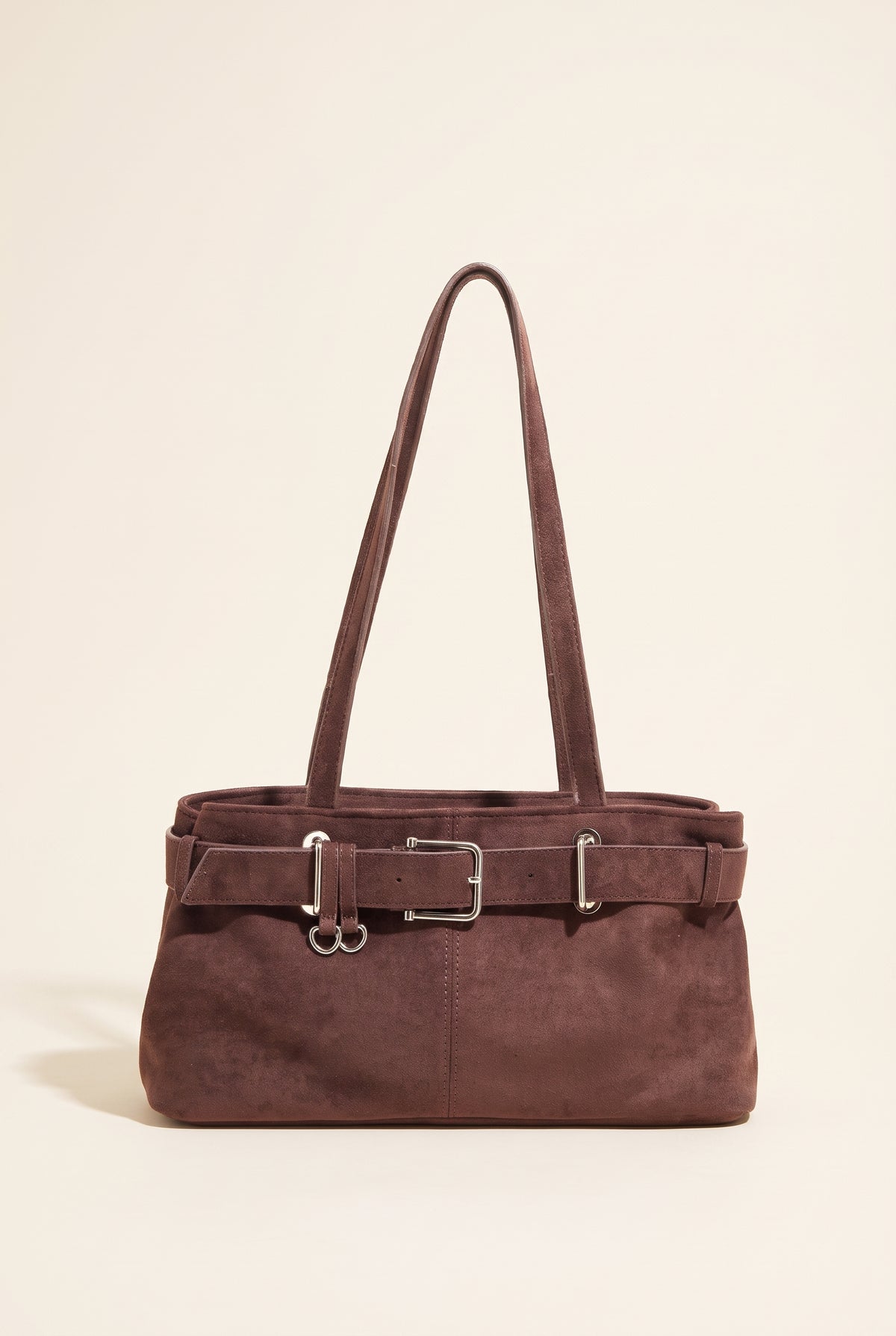 Nora Faux Suede Buckle Shoulder Bag