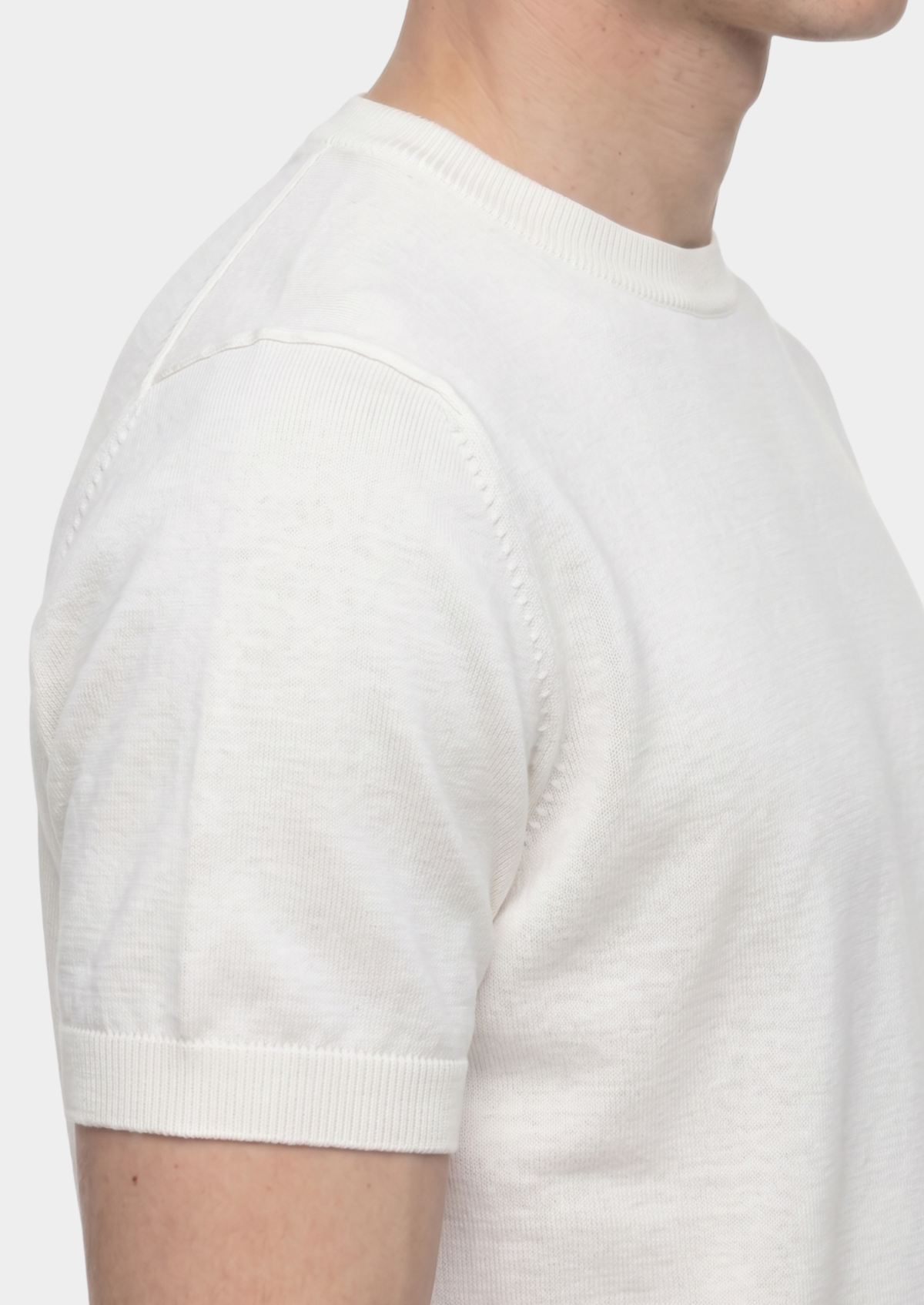 T-Shirt essentiel col rond en maille blanc