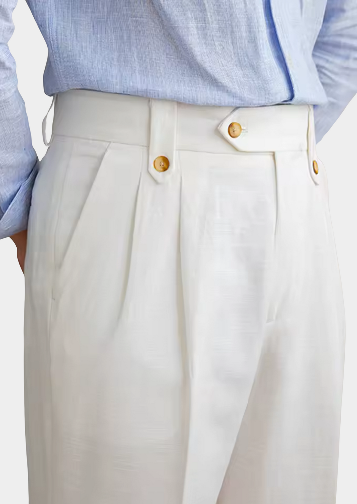 Pantalon côtier à pinces Cagliari blanc