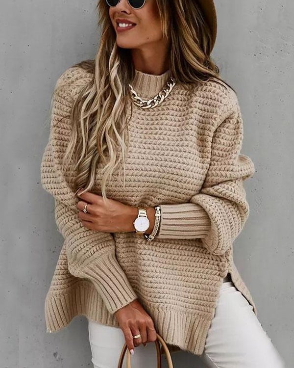 Pull Torsadé Fendu, Coupe Ample