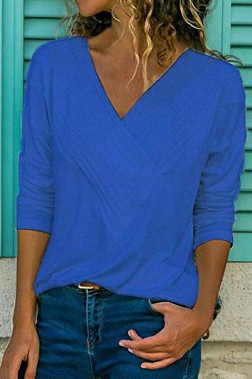T-Shirt Basique Classique, Col en V