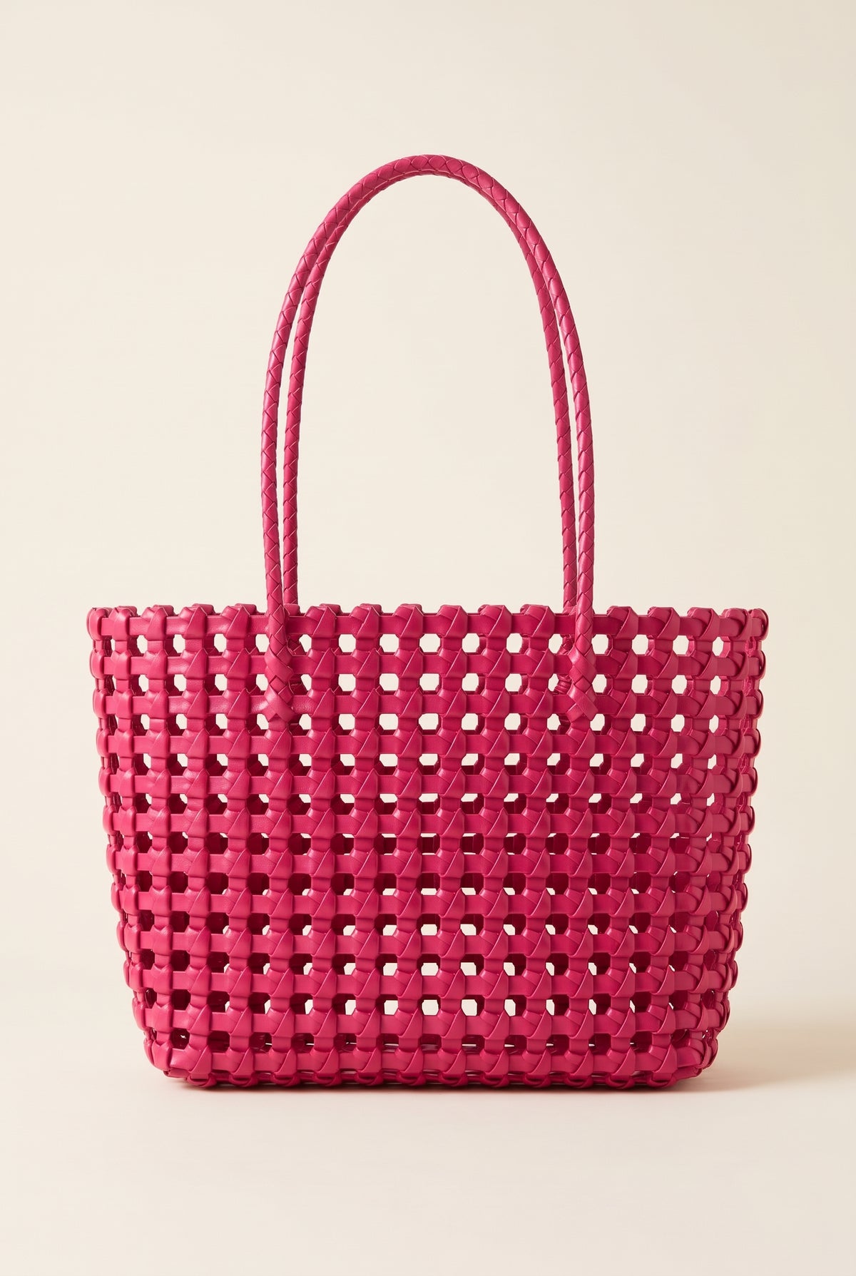 Cabas Cresta à tressage ajouré - Rose thé