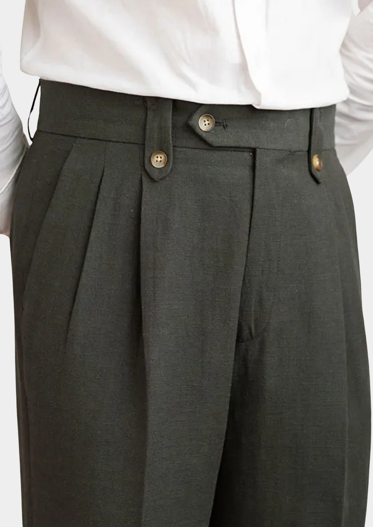 Pantalon côtier à pinces Cagliari olive