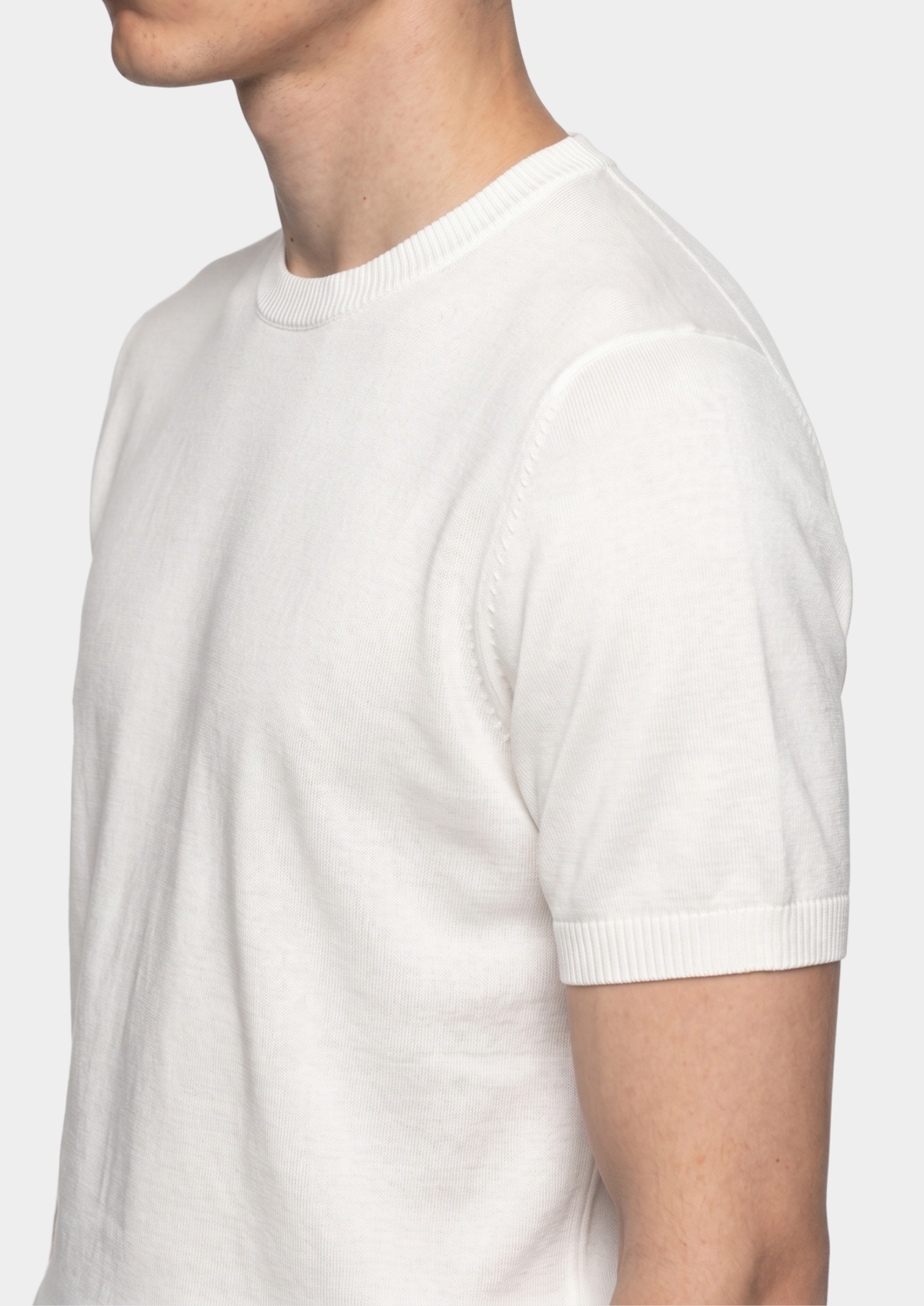 T-Shirt essentiel col rond en maille blanc