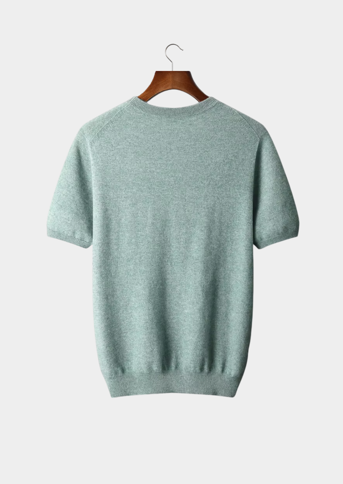 T-Shirt col rond classique en cachemire premium ardoise verdoyante