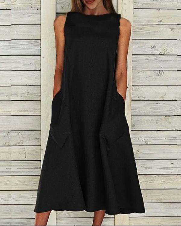 Robe en Coton Ligne A, Grande Poche
