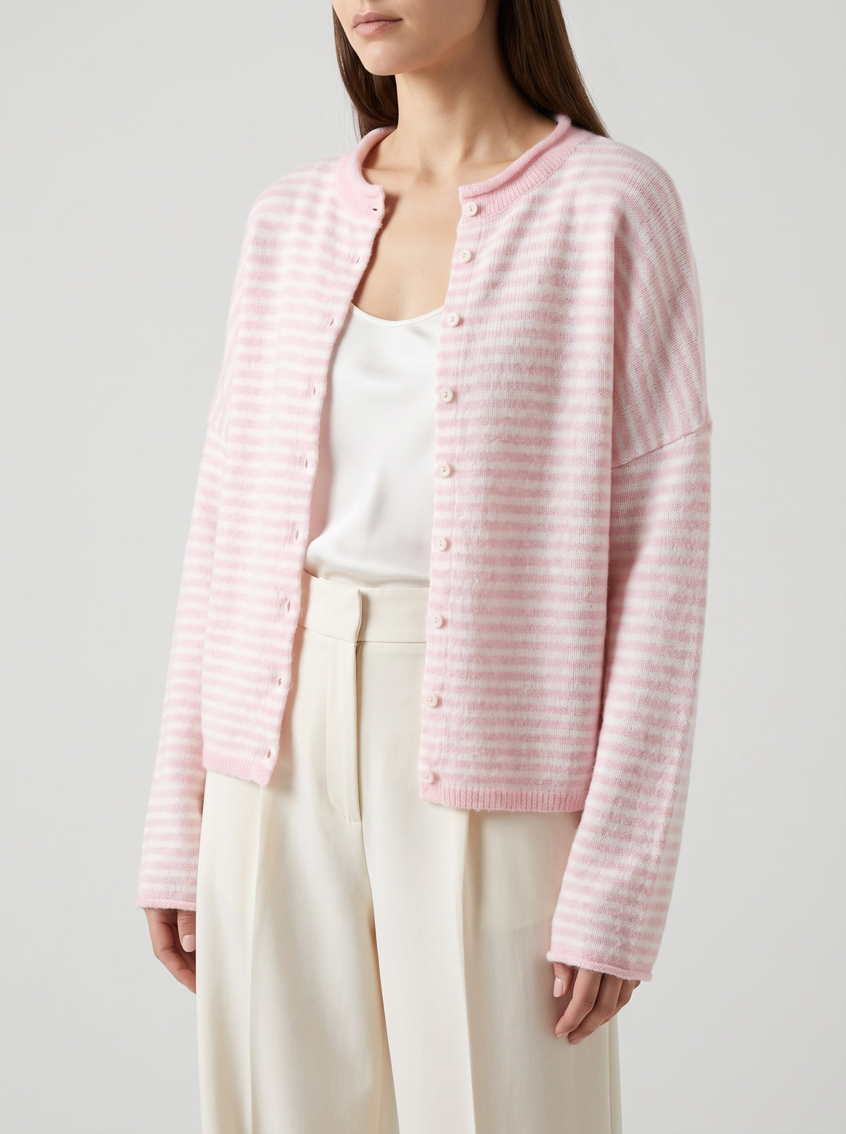Sofia Striped Cardigan - Pink