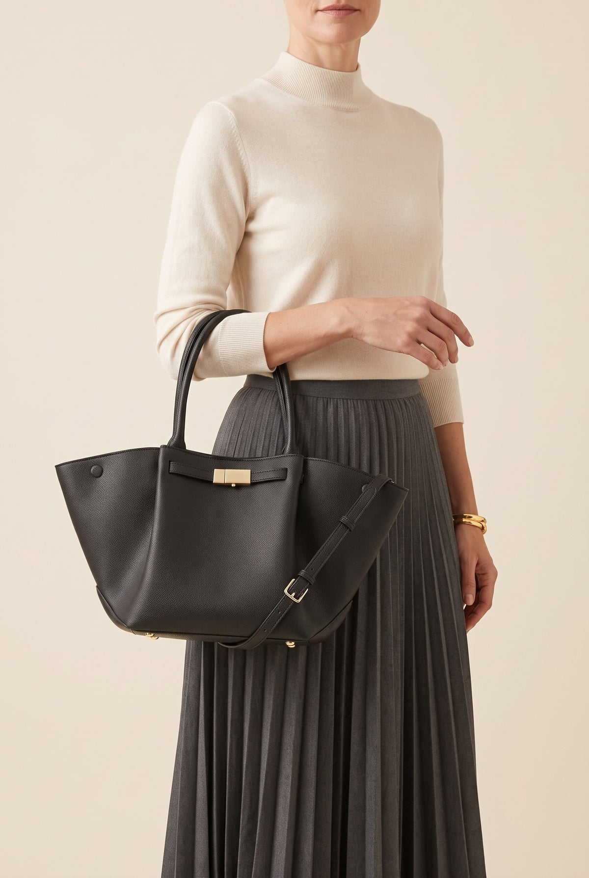 Melanie Faux Leather Tote — On-Model View