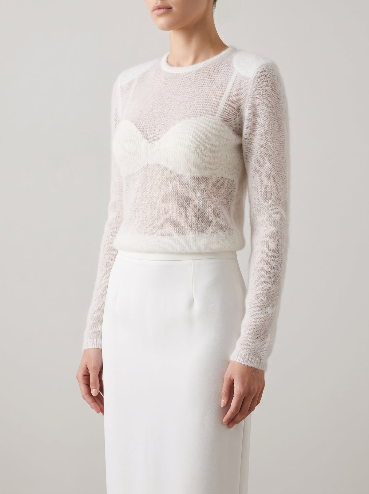 Maricar Slim-Fit Lightweight Jumper - White