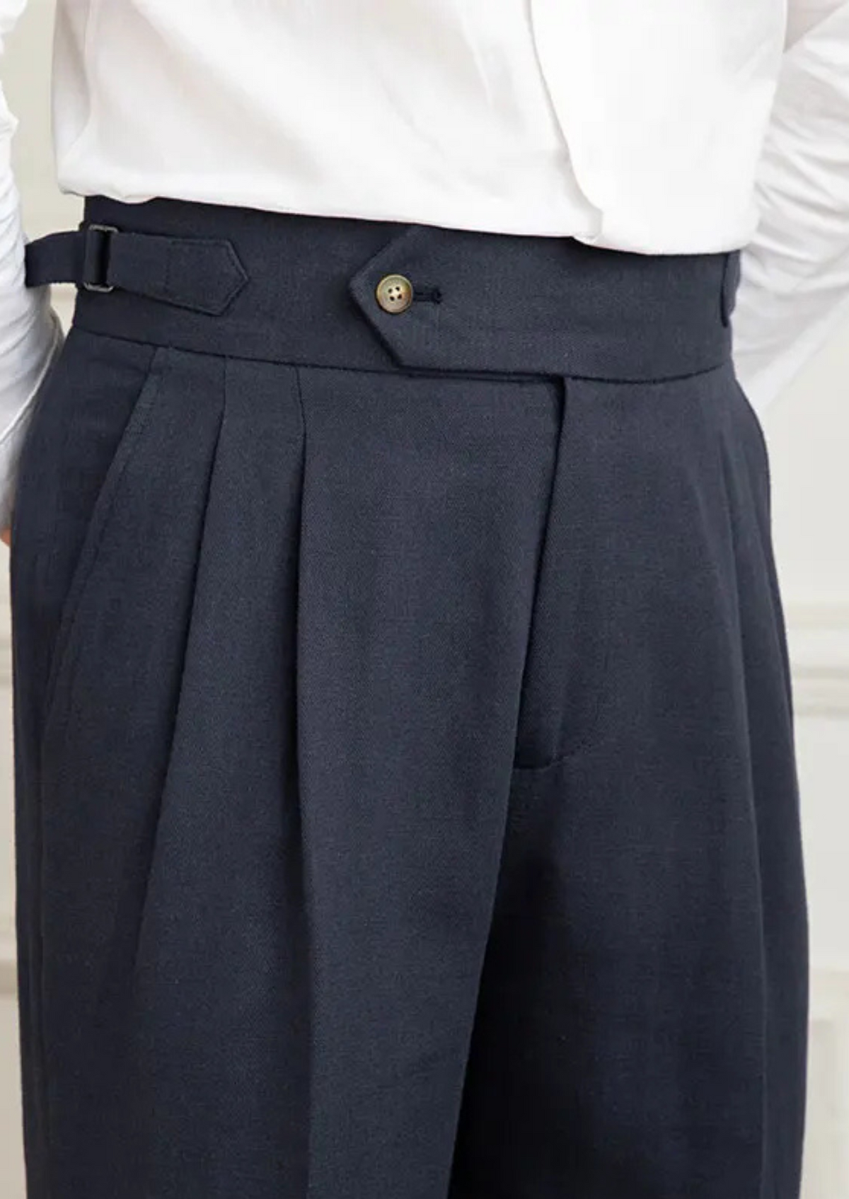 Pantalon côtier à pinces Napoli bleu marine