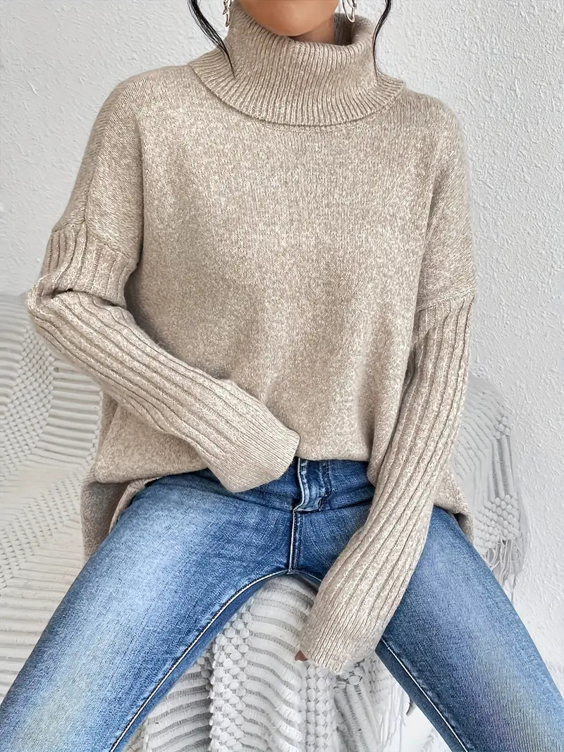 BRIGITTE — Pull Long à Col Roulé