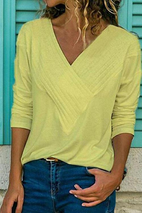 T-Shirt Basique Classique, Col en V