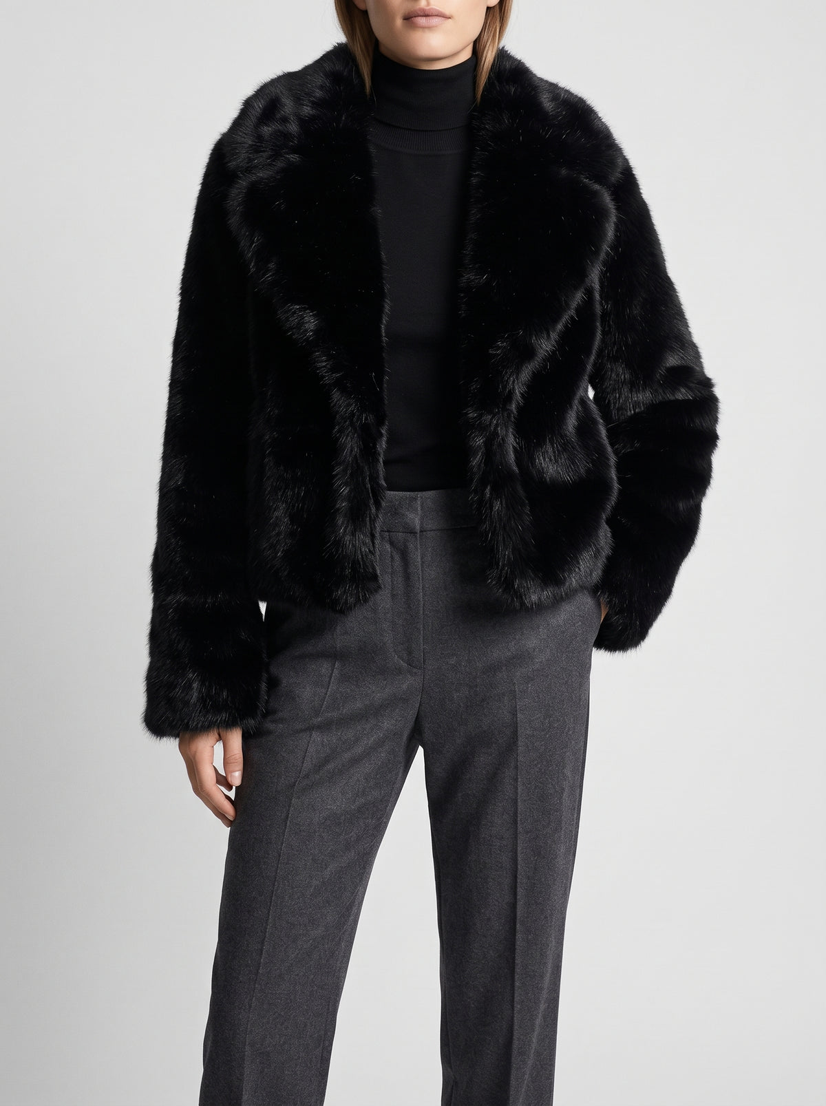 Maris Short Fluffy Faux Fur Coat