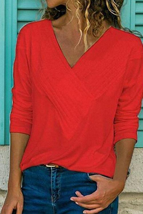 T-Shirt Basique Classique, Col en V