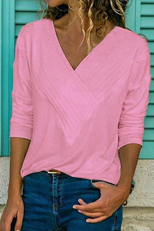T-Shirt Basique Classique, Col en V