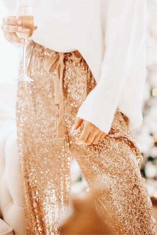 Pantalon de Soirée à Sequins, Style Jogging (SOLDE)