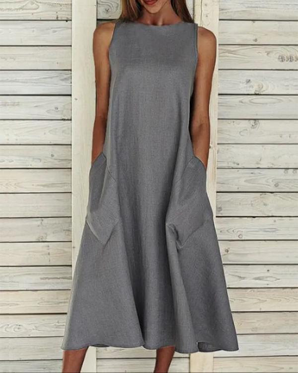 Robe en Coton Ligne A, Grande Poche
