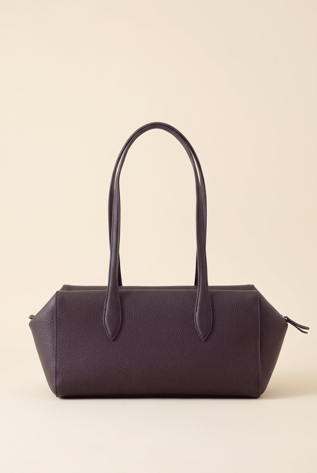 Elena Faux Leather Bowling Tote — Coffee