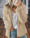 Manteau en Velours à Revers, avec Zip
