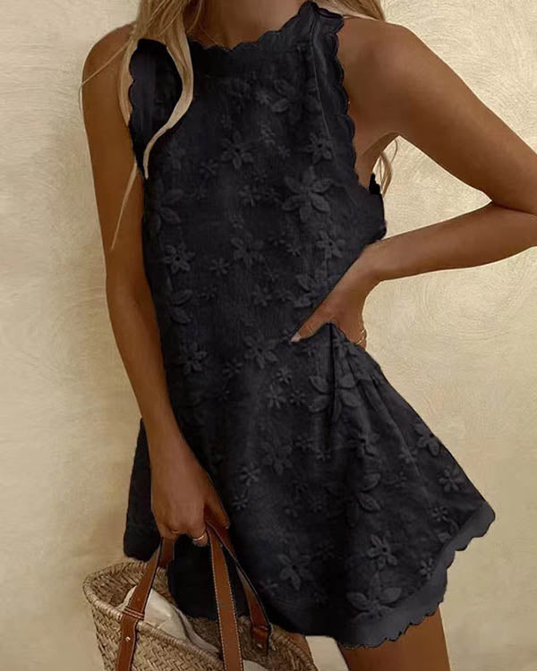 Robe Courte Brodée Fleurie