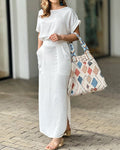 Ensemble T-Shirt Court et Jupe Longue
