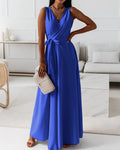 Robe de Soirée Longue, Col en V Croisé