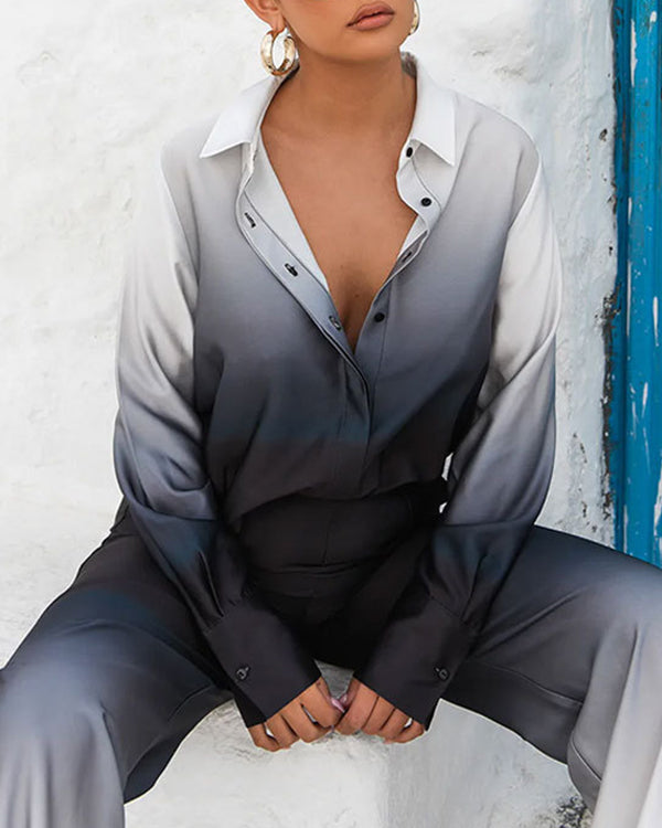 Ensemble Chemise et Pantalon Néon Dégradé