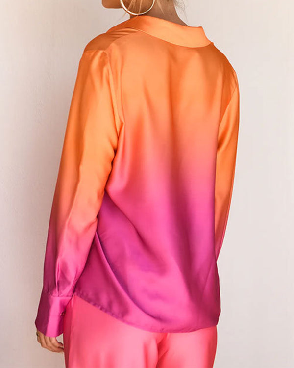 Ensemble Chemise et Pantalon Néon Dégradé