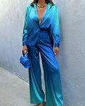 Ensemble Chemise et Pantalon Néon Dégradé