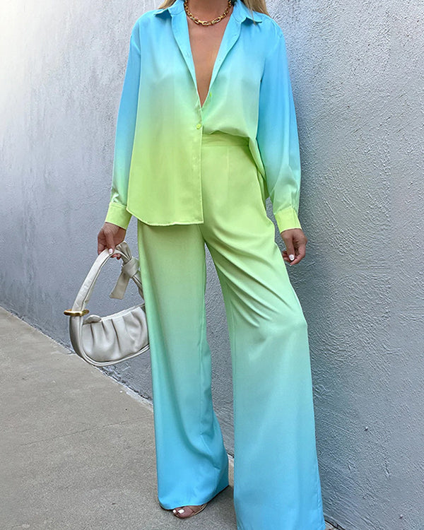 Ensemble Chemise et Pantalon Néon Dégradé