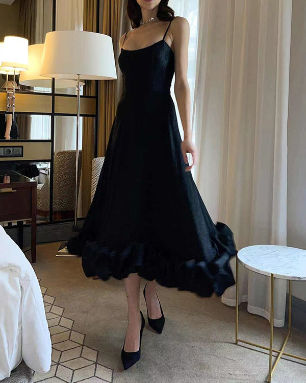 Robe de Soirée Nuisette Trapèze, Ourlet Fleur 3D