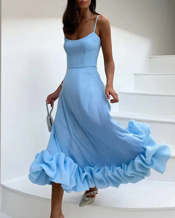 Robe de Soirée Nuisette Trapèze, Ourlet Fleur 3D
