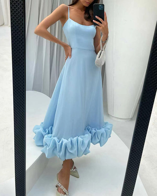 Robe de Soirée Nuisette Trapèze, Ourlet Fleur 3D