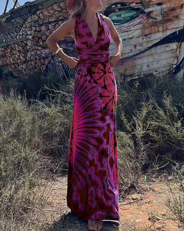 Robe Longue Tie-Dye Multi-Portée