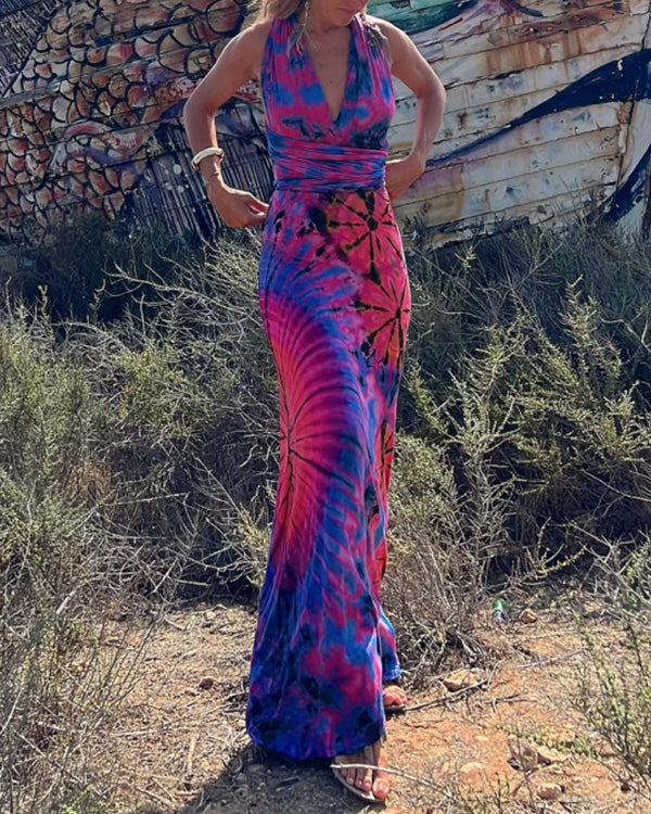 Robe Longue Tie-Dye Multi-Portée