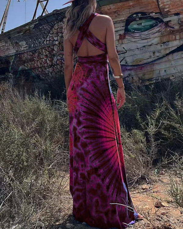 Robe Longue Tie-Dye Multi-Portée